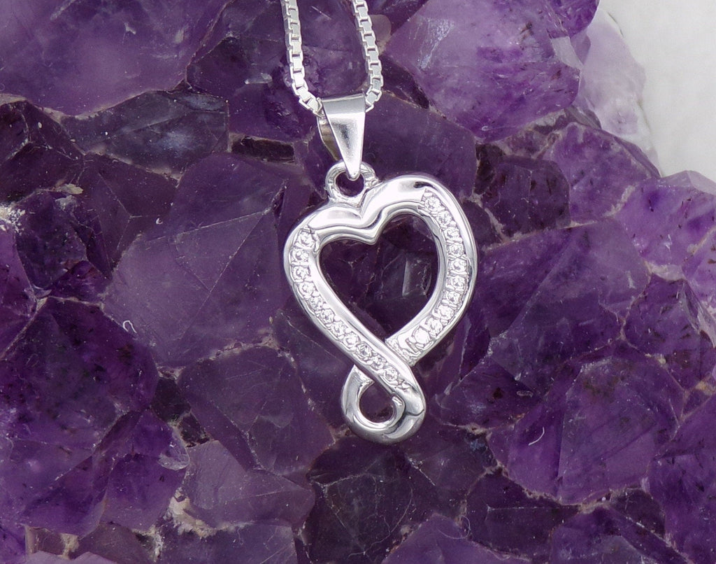 Infinity Heart Sterling Silver Necklace (CSS5) - Shop Palmers