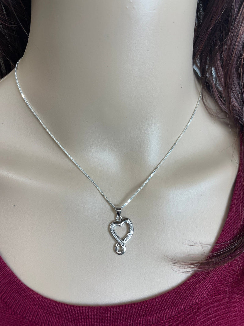 Infinity Heart Sterling Silver Necklace (CSS5) - Shop Palmers