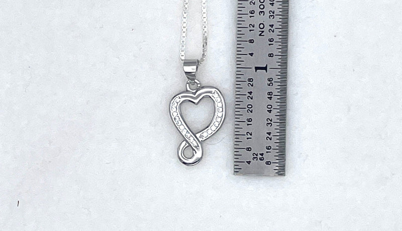 Infinity Heart Sterling Silver Necklace (CSS5) - Shop Palmers