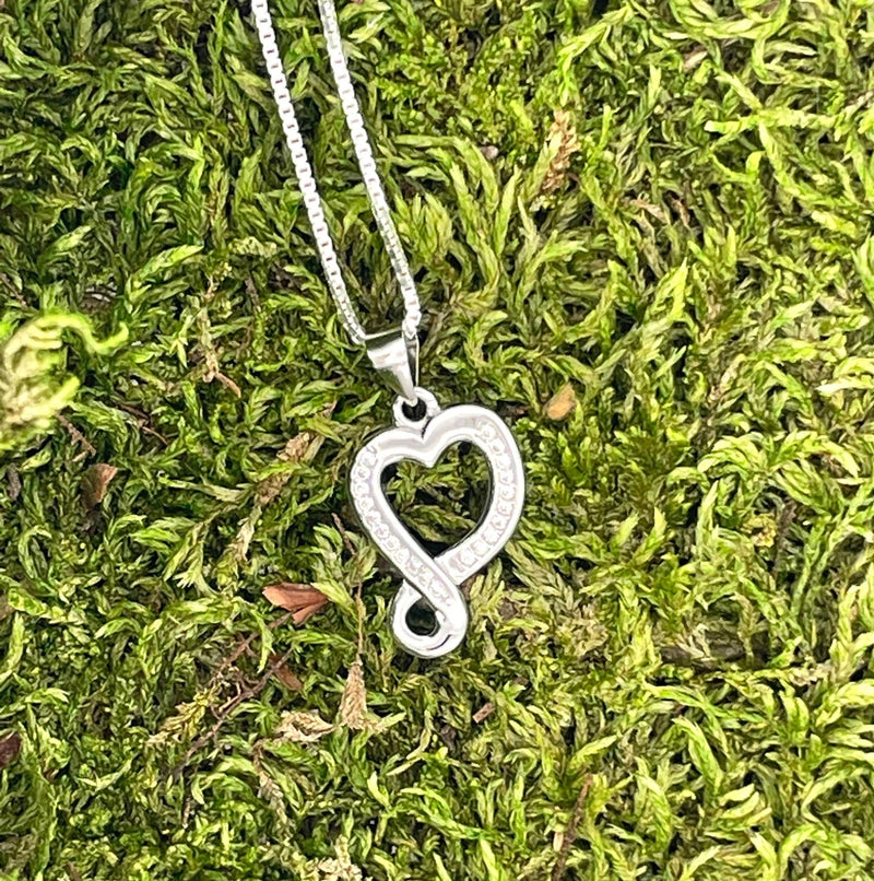 Infinity Heart Sterling Silver Necklace (CSS5) - Shop Palmers