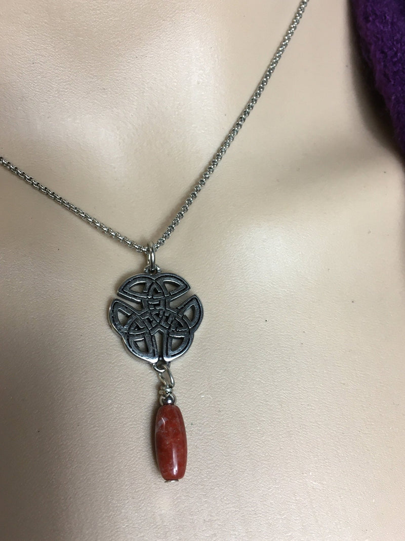 Ireland Cork Red Marble Wings of an Angel Necklace, (HM119 ) Ireland Handmade