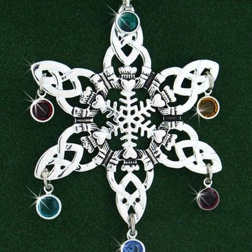 Irish Celtic Claddagh SnowWonders® Ornament 5058 Birthstone Snowflake Ornament, 5058, Snowflake, Irish Ornament, Silver, Claddagh Ornament