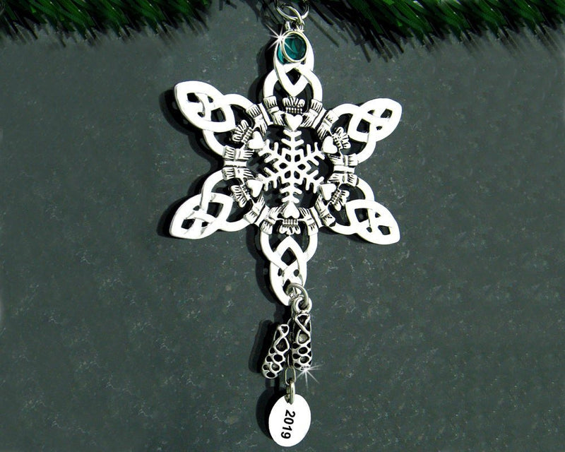 Irish Claddagh dance SnowWonders® Snowflake Ornament, Irish Dance Snowflake Ornament, Ghillie,Dance shoe Personalized Irish dance Ornament