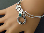 Irish Claddagh & Love knot adjustable Bangle Bracelet Irish knot (SHCH6Bangle)