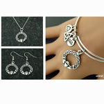 Irish Claddagh &Love knot Pendant, Earrings, Bracelet Irish knot Set ( SHCH6set)