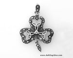 Irish Shamrock & Trinity Marcasite Pendant (BQ422)