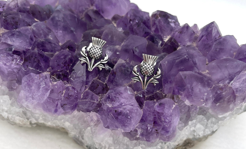 Medium Scottish Thistle Post Earrings, s345 Scottish Earrings, Celtic Earrings - Shop Palmers