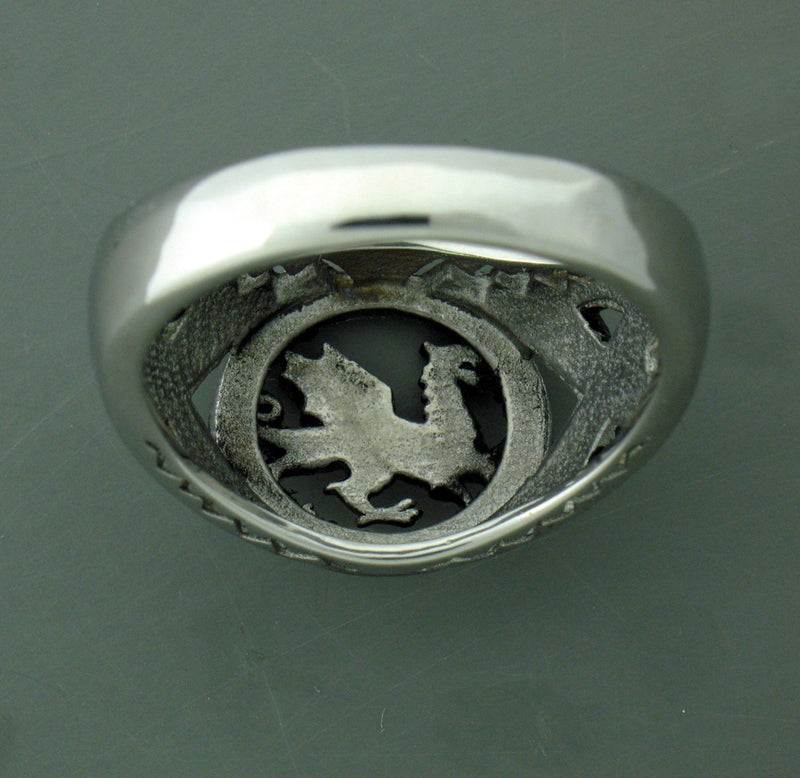 Men's 316L Stainless Steel Welsh Dragon Ring (S234)