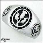 Men's Scottish Thistle Lion Rampant Signet Ring, s24