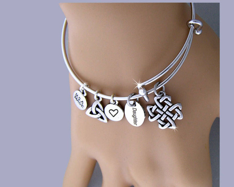 Mo Anam Cara Celtic Cross Love Knot bangle bracelet - Shop Palmers