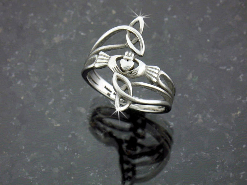 Modern "Take Me Home" Claddagh & Trinity Ring, s76