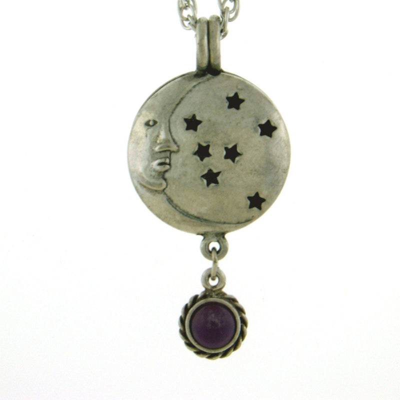 Moon & Stars Diffuser Pendant w/ Amethyst Pendant, PEW8012