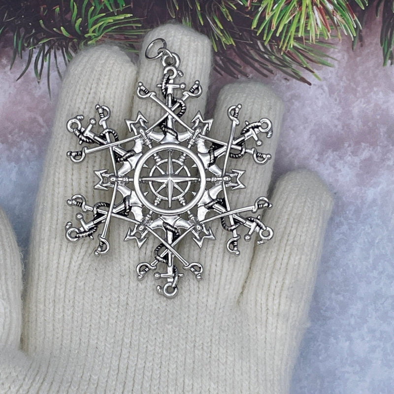 Navy/Marines Snowflake Ornament SnowWonders®(6068) - Shop Palmers