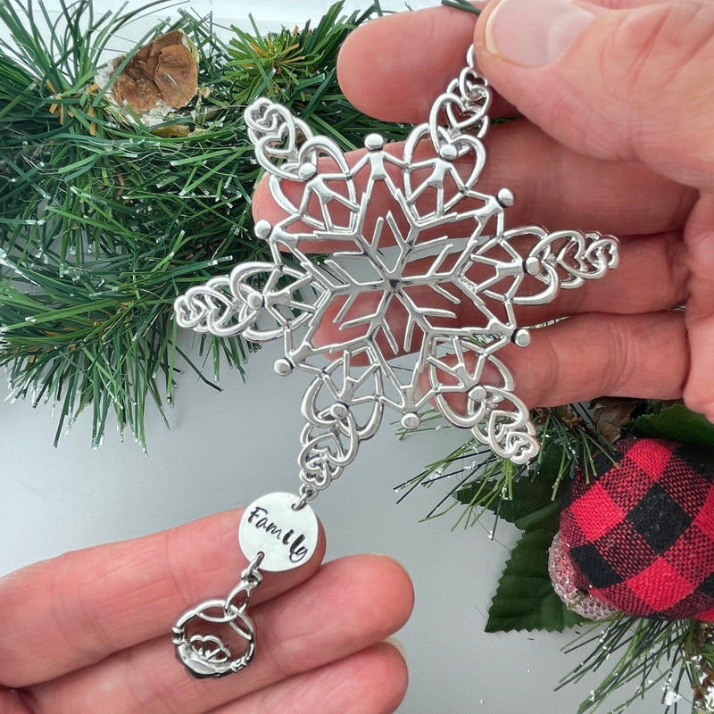 Personalized My Irish Family Trinity Claddagh SnowWonders® Snowflake Ornament,(CSF1)