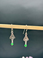 Petite Trinity knot Genuine Emerald Dangle Earrings (HM300) Sterling Silver - Shop Palmers