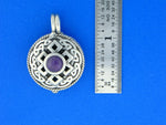 Pewter Celtic Knot & Amethyst Diffuser Pendant, JPEW8009