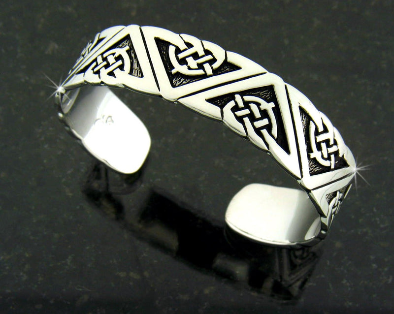 Pewter Geometric Celtic Cuff Bracelet, JPEW5226
