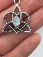 Rainbow Moonstone Celtic SISTER'S KNOT Pendant, Family Knot,(HM55)