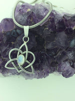 Rainbow Moonstone Celtic SISTER'S KNOT Pendant, Family Knot,(HM55)