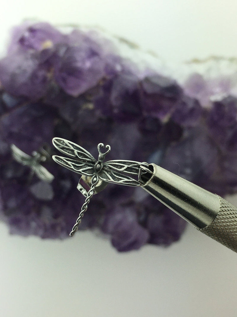 Ribbon of Life Dragonfly Post Earrings (S277)