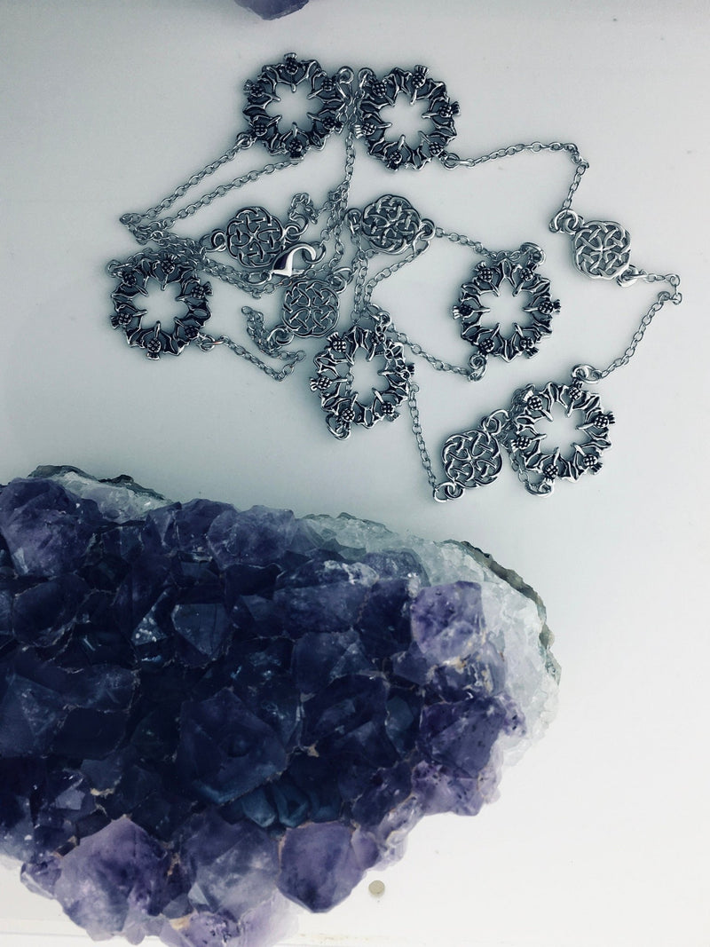Scottish Thistle 36"Necklace (JPEW5994)