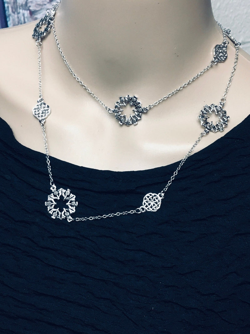 Scottish Thistle 36"Necklace (JPEW5994)