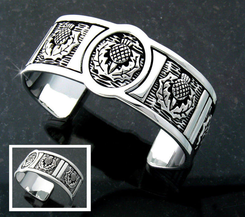 Scottish Thistle Cuff Bracelet (JPEW6001)
