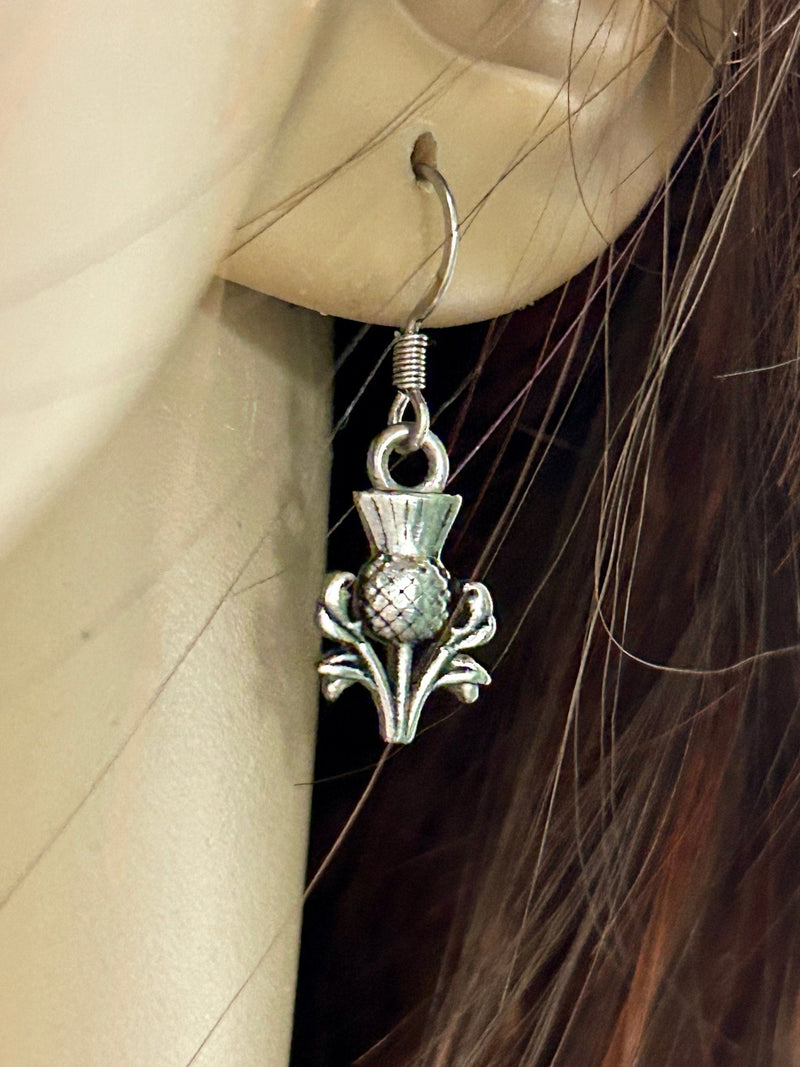 Scottish Thistle dangle Earrings, s364, Scottish Earrings, Celtic Earrings, Dangle Earrings, Stainless Steel Earrings - Shop Palmers