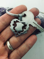 Scottish Thistle Heart KEY Ring, (KEY-S224)