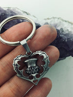 Scottish Thistle Heart KEY Ring, (KEY-S224)