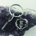 Scottish Thistle Heart KEY Ring, (KEY-S224)