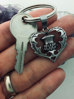 Scottish Thistle Heart KEY Ring, (KEY-S224)