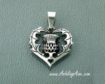 Scottish Thistle Heart Necklace, s223