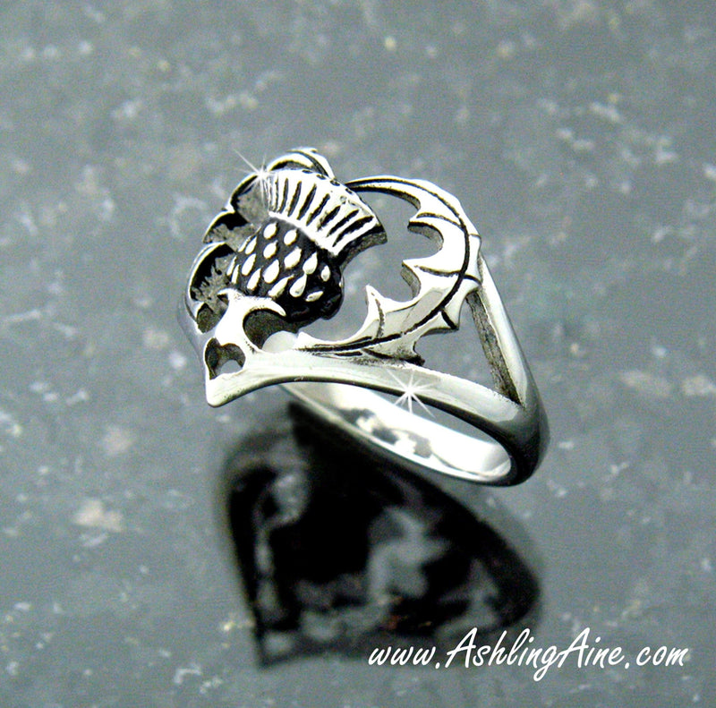 Scottish Thistle Heart Ring, s221