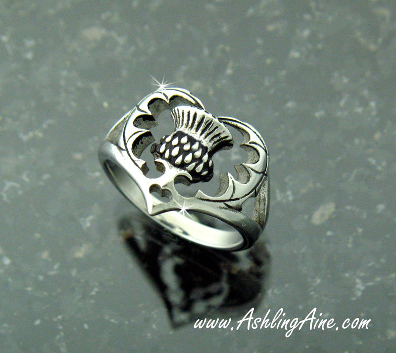Scottish Thistle Heart Ring, s221