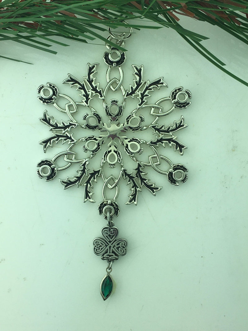Scottish Thistle IRISH Shamrock SnowWonders® Snowflake Ornament/Pendant, CSF5233