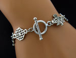 Scottish Thistle & love knot Celtic toggle bracelet (Jpew7003)