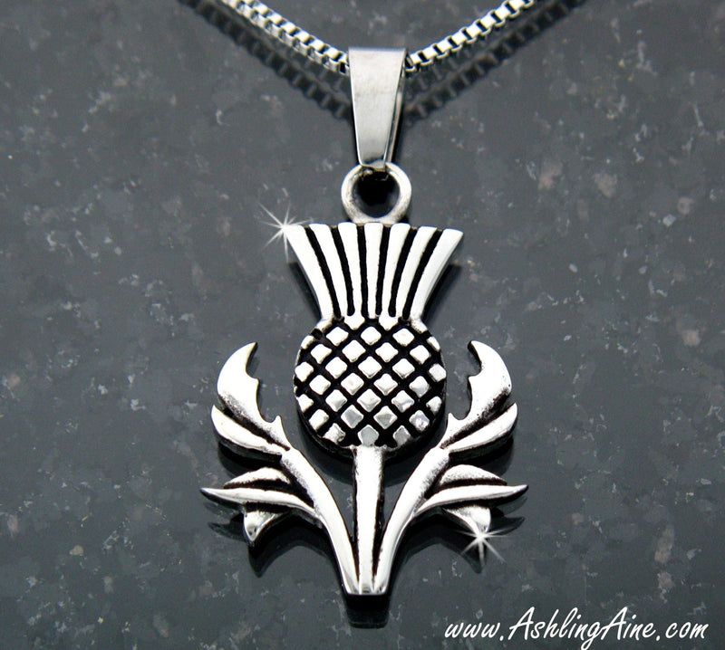Scottish Thistle Pendant Necklace (S180w/c)