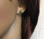 Shamrock Sterling Silver Post Earrings (Bq1009)