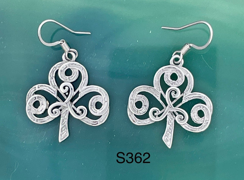 Shamrock & Triskelion Earrings (S362)  The Journey of Life Celtic earrings