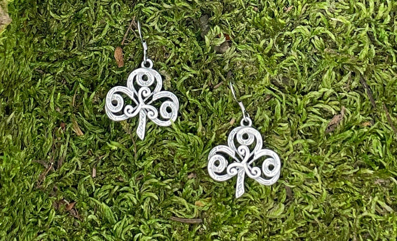 Shamrock & Triskelion Earrings (S362)  The Journey of Life Celtic earrings
