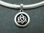 Sister's Knot Pendant w/16"-20" Adjustable 6mm Flat Omega Chain s115