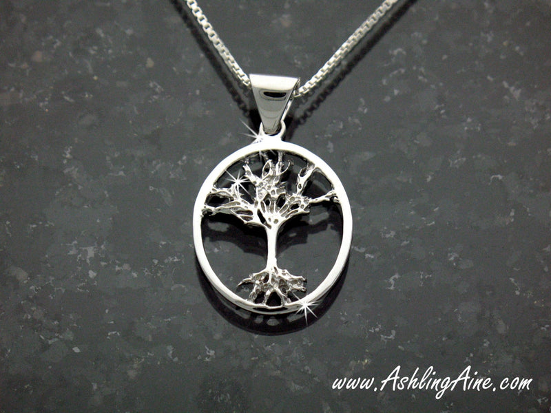 Small Sterling Silver Family Tree Pendant/necklace, Tree of Life (BQ1012SMPend)