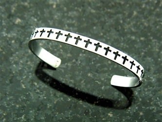Stainless Steel Cross Cuff Bracelet (S192)