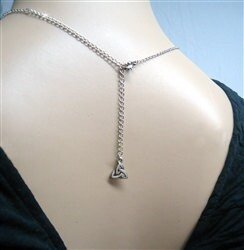 Stainless Steel Shamrock Trinity Necklace (S89adjchain)