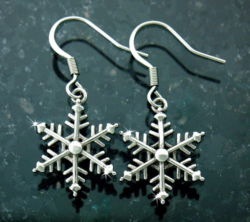 Stainless Steel Snowflake Earrings, (S218E)