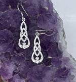 Sterling Silver Claddagh & Celtic love Knots Drop earrings (Q1151E)