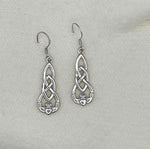 Sterling Silver Claddagh & Celtic love Knots Drop earrings (Q1151E)