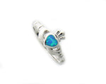 Sterling Silver Claddagh Ring with Opal Heart, BQ1018