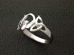 Sterling Silver Claddagh & Trinity Knot Ring (BQ513)